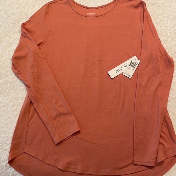 Workshop Republic Clothing Tops - WORKSHOP cotton blend long leave swing top.